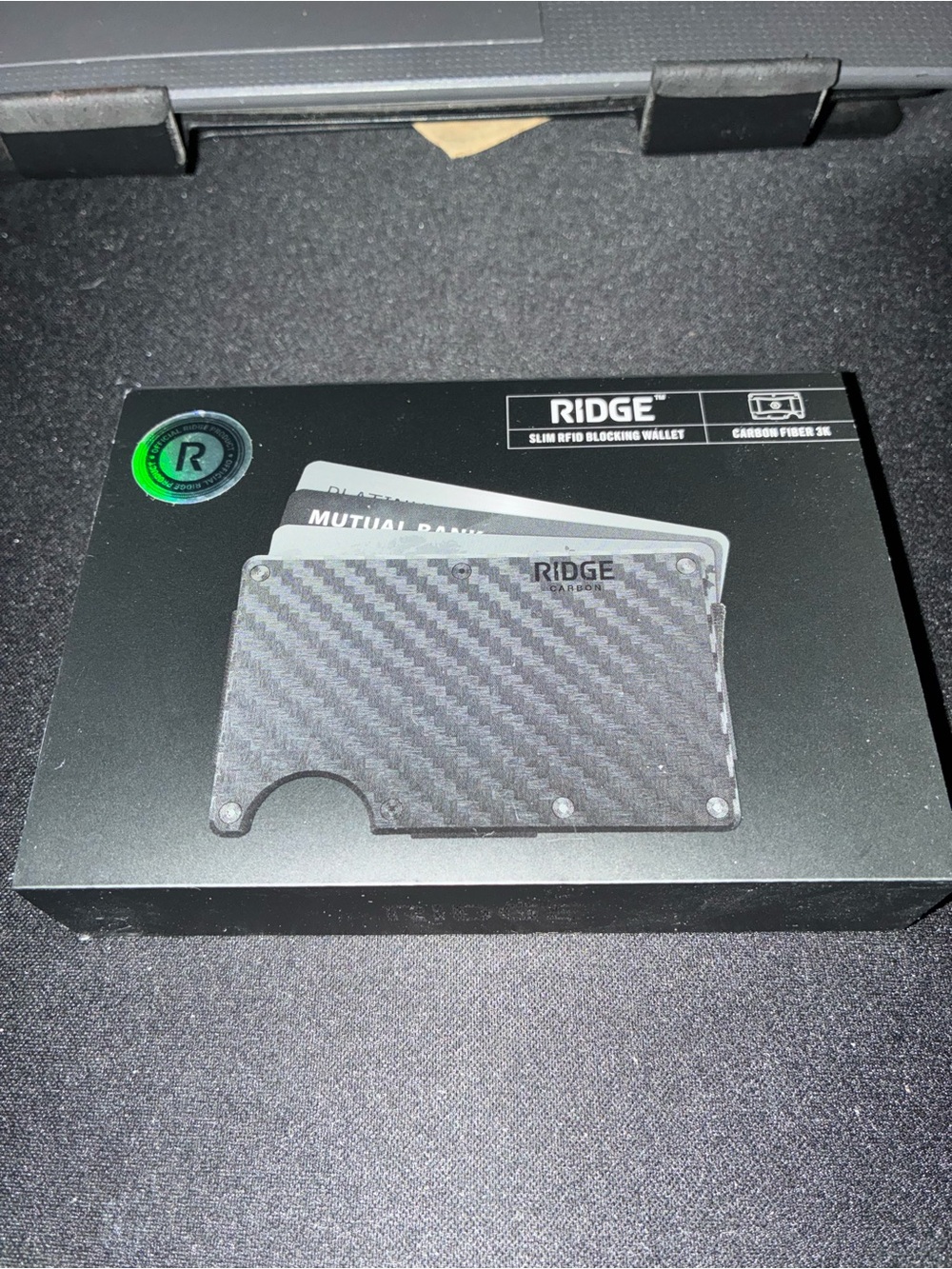 Ridge Carbon Fiber RFID Blocking Slim Wallet, Holds 1 to 12 Cards- Black